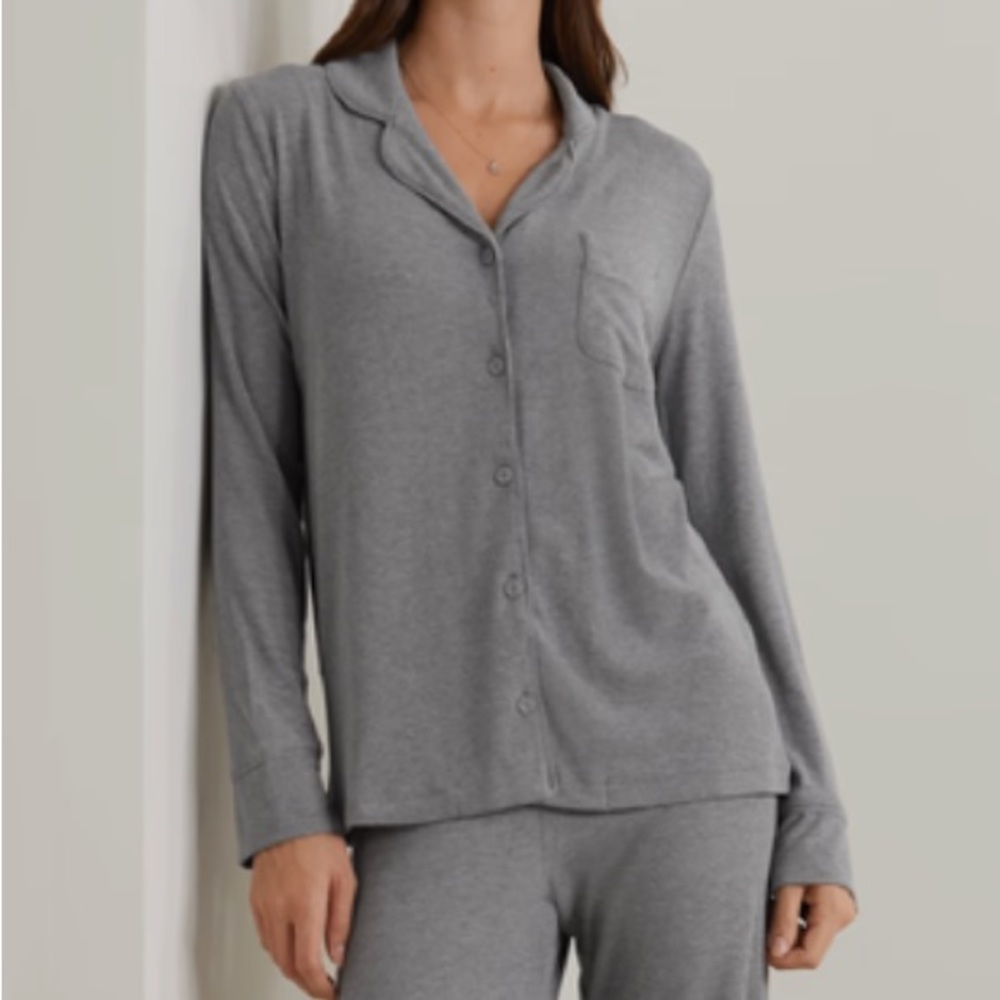 SKIMS pajama TOP ONLY in Heather grey
